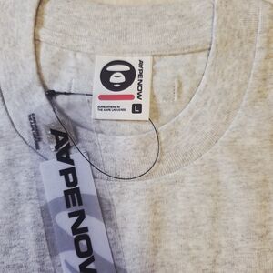 AAPE NOW by A Bathing Ape Light Gray Short Sleeve Tee